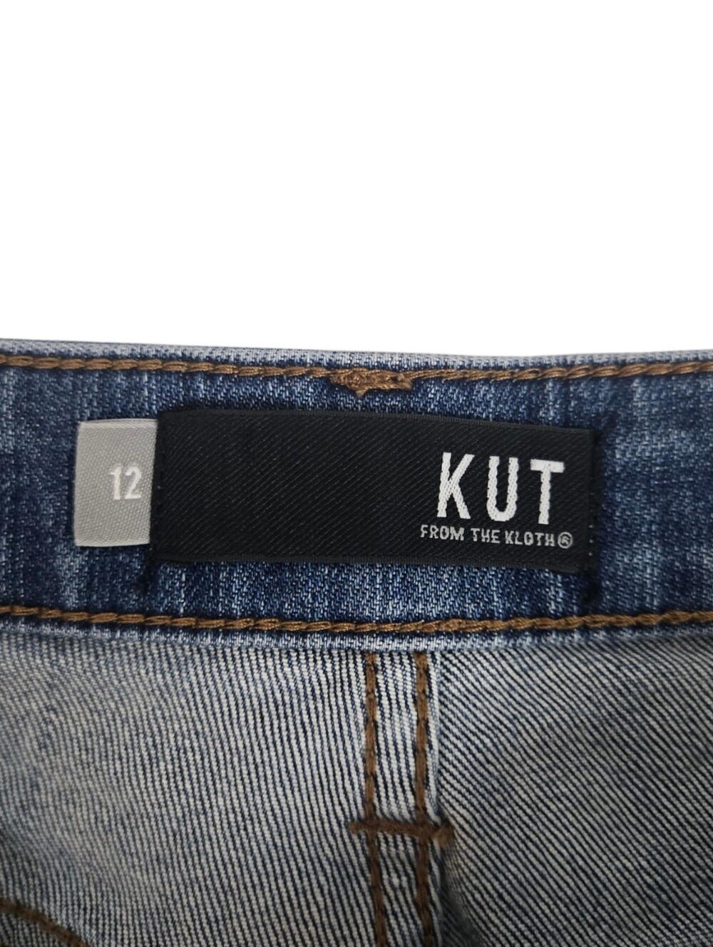 Kut from the Kloth Classic Medium Blue Denim Cutoff Shorts - Picture 6 of 11